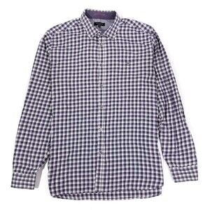 Ted Baker London Plaid Flip Cuff Long Sleeve Button Down Dress Shirt Mens XXL